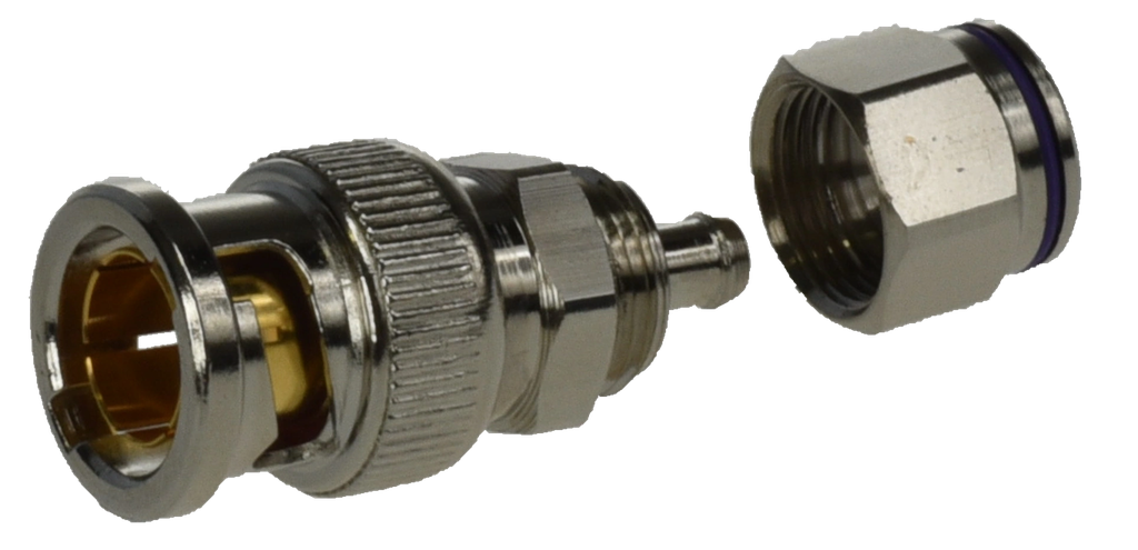 CONNECTEUR BNC MALE A COMPRESSION SANS OUTIL POUR IDEF 61 ELBAC