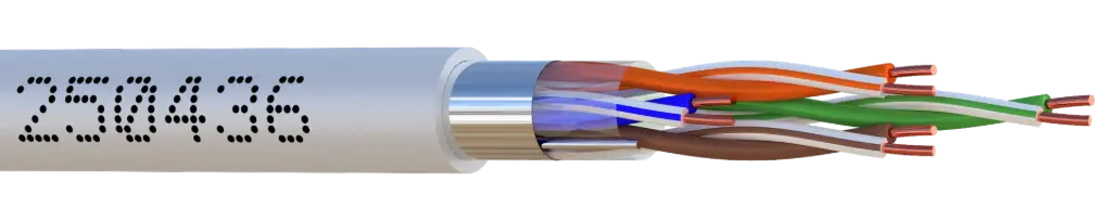 CABLE FTP CAT 5E LSZH  INTERIEUR GRIS (Dév 305m) (250436)  ELBAC 