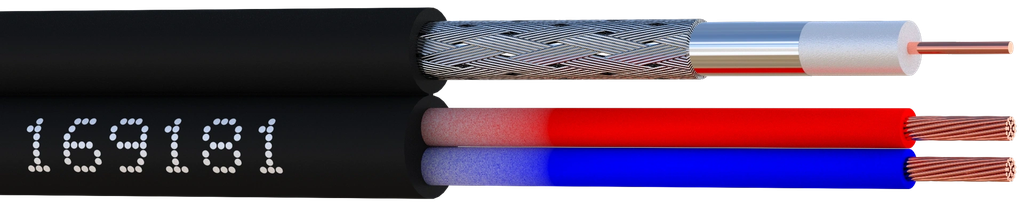 CABLE iDEFINITION 61 - HD SDI + 2 X 0.75 mm²  DEVIDOIR 200 m ELBAC
