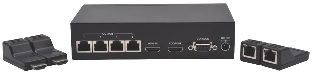 KIT SWITCH DEPORT HDMI SUR 4 RJ45 50M ELBAC