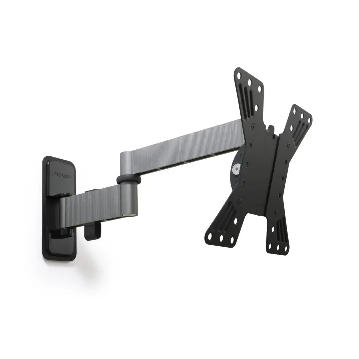 SUPPORT MURAL INCLINABLE à -15° et ORIENTABLE à ± 180° 2 BRAS 410 mm 