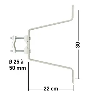 FIXATIONS MURALES DEPORT 22 cm sans contreplaque ni tige (la paire)
