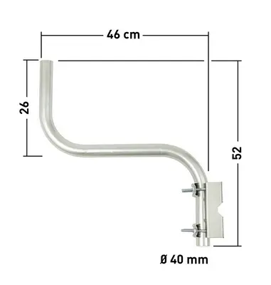 KIT FIXATION : BRAS DE DEPORT EN S Ø 40 mm + ETRIER déport 48 cm ZB