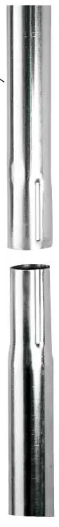 MAT ACIER 2 m Ø 50 mm  ZINC BLANC. Livré avec bouchon. ERARD