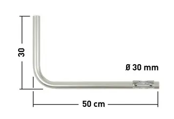 BRAS DE DEPORT COUDE Ø 30 mm, Long 50 cm, COUDE 30 cm  ERARD