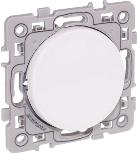 BOUTON POUSSOIR 10A  A FERMETURE (CONTACT NO) BLANC SQUARE EUROHM