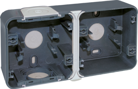 BOITE SAILLIE IP55 2 POSTES HORIZONTAUX OXXO GRIS EUR'OHM