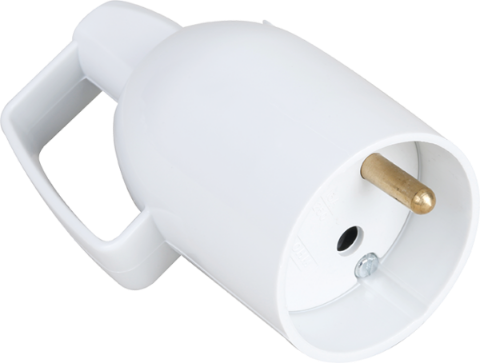 FICHE FEMELLE 16 A 2P+T A COIFFE AVEC ANNEAU  BLANCHE EUR'OHM