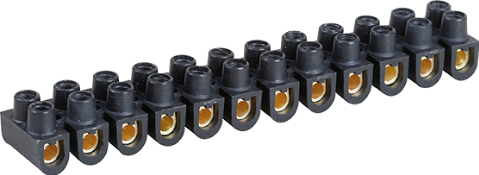 BARRETTE DE CONNEXION NOIRES A PLOTS EN LAITON 6 mm² EUR'OHM