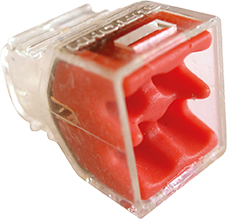 BORNE TRANSPARENTE 4 ENTREES ROUGE EUR'OHM
