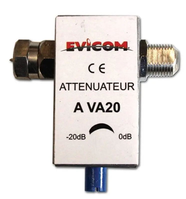 ATTENUATEUR REGLABLE 0-20 dB FICHE F EVICOM