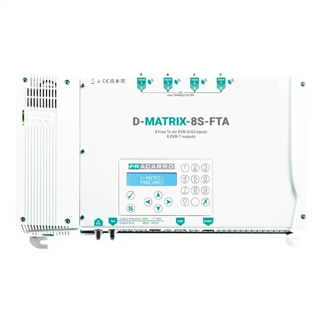 TRANSMODULATEUR 4 ENTREES 8 TP QPSK VERS 8 MULTIPLEX COFDM  FRACARRO
