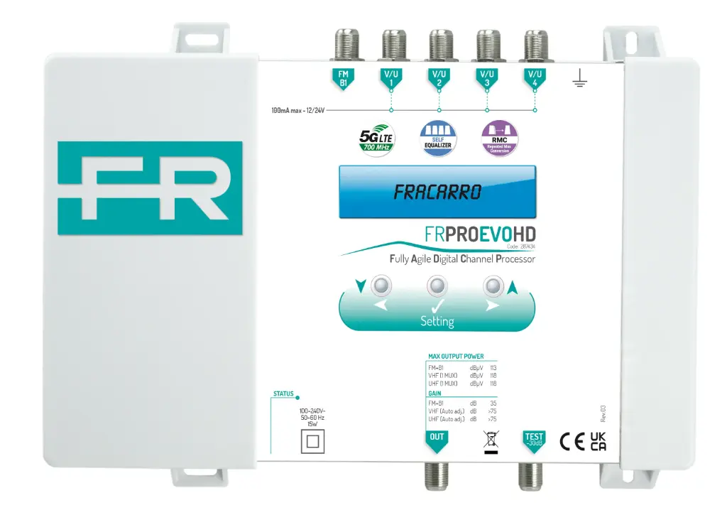 STATION DE FILTRAGE AGILE 55dB 4G/5G FRACARRO