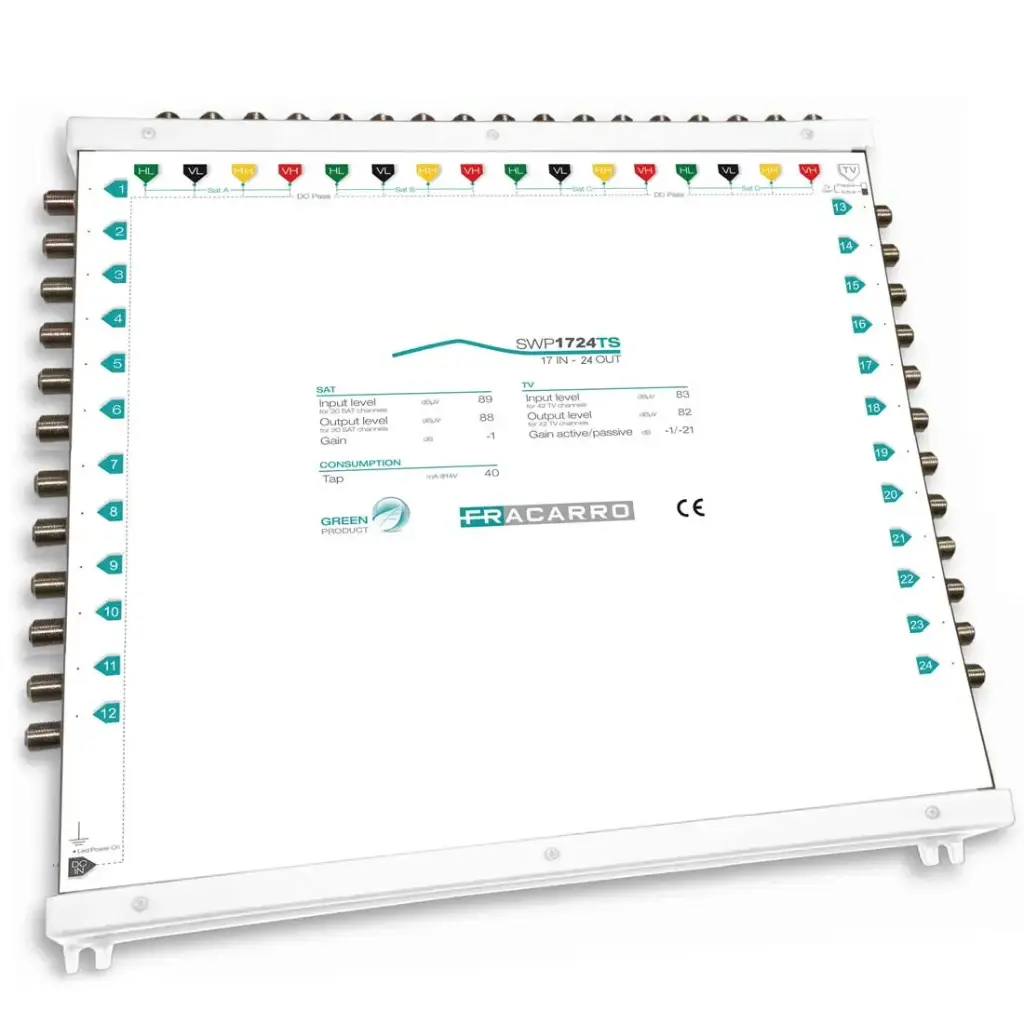 COMMUTATEUR COMPACT 17 ENTREES 24 SORTIES ACTIF/PASSIF FRACARRO