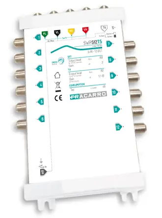 COMMUTATEUR COMPACT 5 ENTREES  12 SORTIES ACTIF/PASSIF FRACARRO