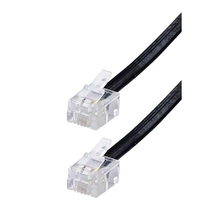CORDON RJ11 Mâle / Mâle - Haut Débit ADSL - NOIR 2 M ERARD CONNECT