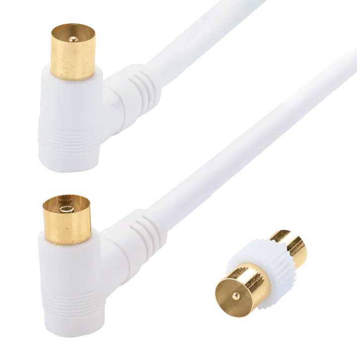 CORDON TV 9.52 COUDE Mâle 90°/Femelle 90° - PRIVILEGE  5 M + Adapt.