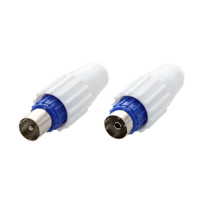 FICHE COAXIALE Ø 9.52 mm, 1 Mâle + 1 Femelle  A MONTER (BLISTER)  