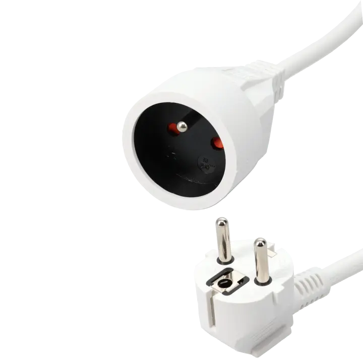 RALLONGE ELECTRIQUE 2 POLES +TERRE 10/16 A- PROTECTION ENFANTS 5 M  