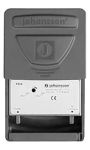 PREAMPLI UHF 12-22 dB 21-69  PENTE 0-10 dB JOHANSSON