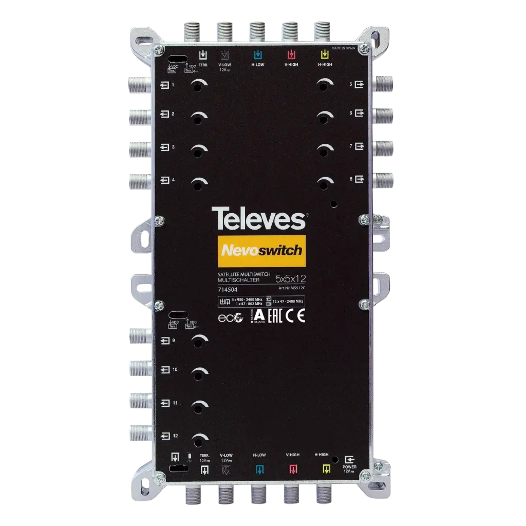 MULTISWITCH AUTONOME ou CASCADABLE 5x5x12 "F" TELEVES