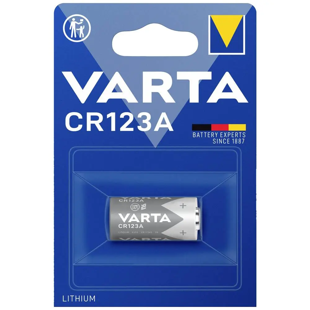 BLISTER 1 PILE BOUTON LITHIUM 3V CR123A VARTA