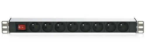 PANNEAU DE DISTRIBUTION 1U 19" 8 PRISES avec inter lumineux CAHORS
