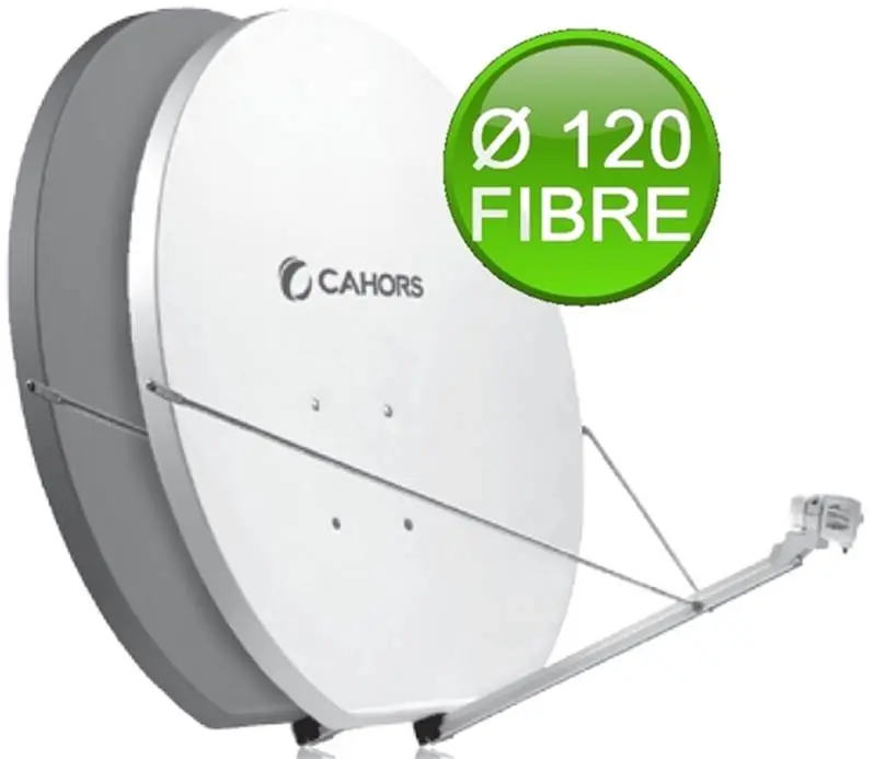 PARABOLE Ø 1.20 M FIBRE GRISE MONTURE AZ/EL 0-57° sans LNB CAHORS