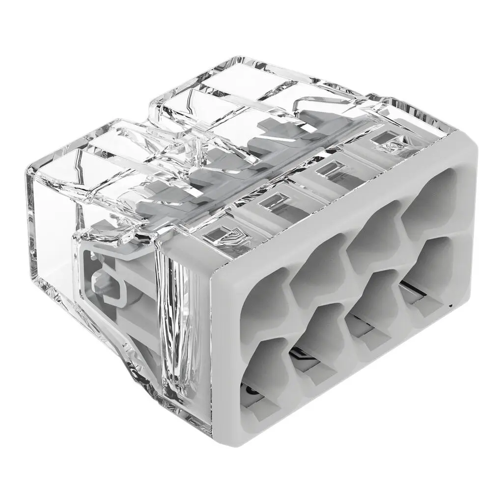BORNE 8 x 0,5 à 2,5 mm² TRANSPARENTE GRISE WAGO