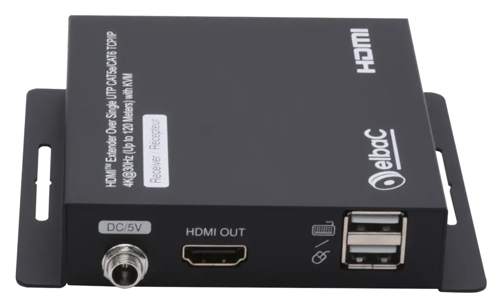 RECEPTEUR SEUL POUR DEPORT HDMI/KVM/USB2 IP S15007-01-BK  ELBAC 