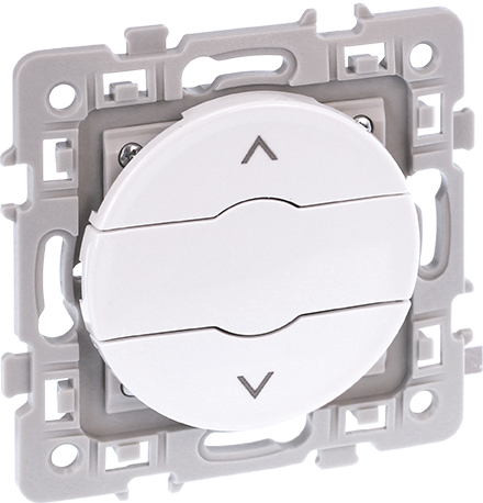 BOUTON POUSSOIR VOLET ROULANT 2 POSITIONS MONTEE/DESCENTE BLANC SQUARE EUR'OHM 