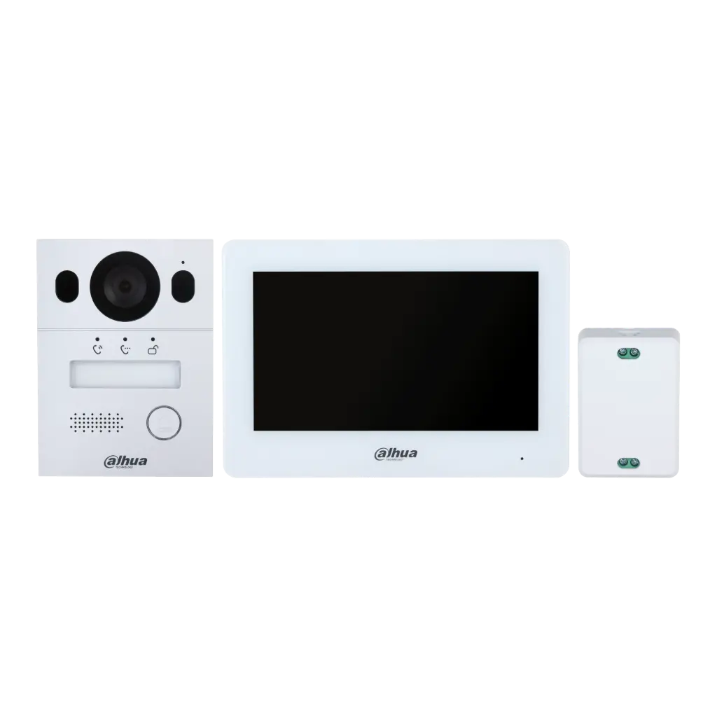 KIT PORTIER HYBRIDE WIFI  VIDEO 2 FILS MONTAGE ENCASTRE DAHUA