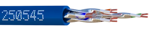 [ELB250545-W1] CABLE U/FTP CAT 6A LSZH BLEU (BOBINE DE 100m) ELBAC