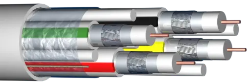[ELB4X17VATC] CABLE COAXIAL Ø 6,8 mm 4 en 1 - 17 VATC classe A - 3 GHz BLANC ELBAC