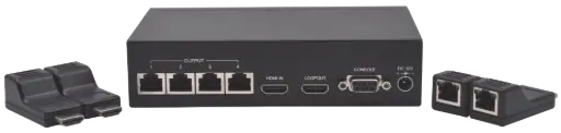 [ELBS14904-BK] KIT SWITCH DEPORT HDMI SUR 4 RJ45 50M ELBAC