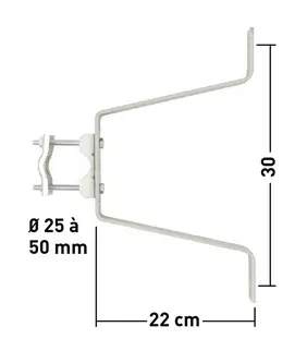 [ERA1862] FIXATIONS MURALES DEPORT 22 cm GALVA (la paire) ERARD