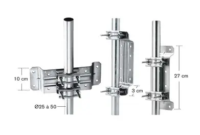 [ERA800880] FIXATION POLYVALENTE MUR, POUTRE, pour MATS Ø 25 à 50  mm ERARD