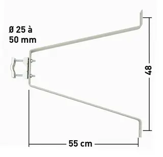 [ERA800892] FIXATIONS MURALES DEPORT 55 cm sans contreplaque ni tige (la paire)