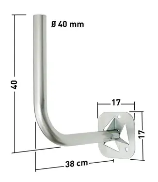 [ERA800940] CONSOLE COUDEE ZB Ø 40 mm, DEPORT 38 cm, COUDE 40 cm ERARD