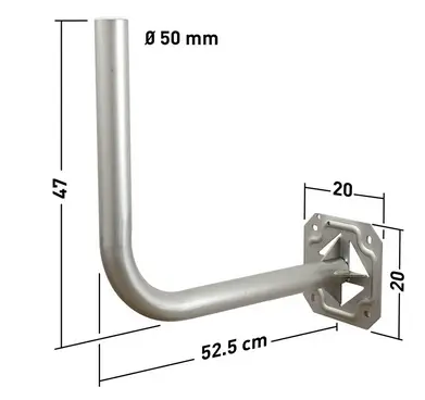 [ERA800950] CONSOLE COUDEE ZB Ø 50 mm, DEPORT 52,5 cm, COUDE 47 cm ERARD