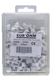 [EUR43524] CAVALIERS 7 mm (La boite de 100) BLANC EUROHM 