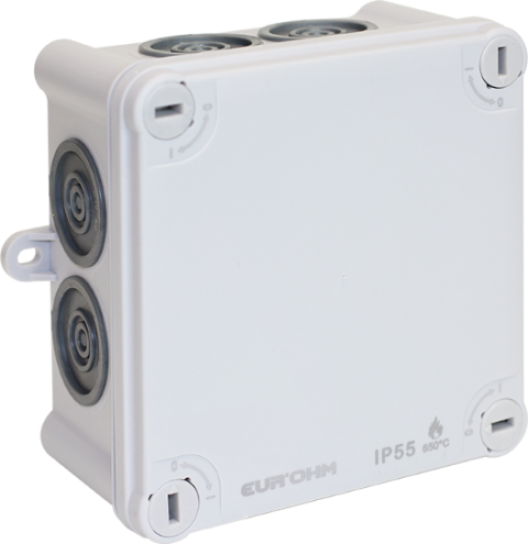 [EUR50034] BOITE DE DERIVATION ETANCHE ECO 105 x 105 x 55 mm, 7 ENTREES EUR'OHM