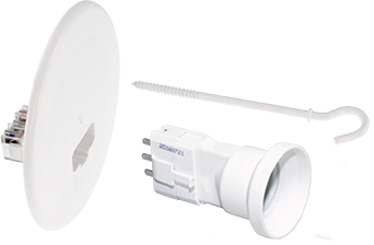 [EUR53052] KIT COUVERCLE DCL Ø 120 mm + piton 100 + douille E27 EUROHM
