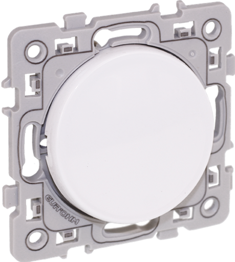 [EUR60202] BOUTON POUSSOIR 10A  A FERMETURE (CONTACT NO) BLANC SQUARE EUROHM