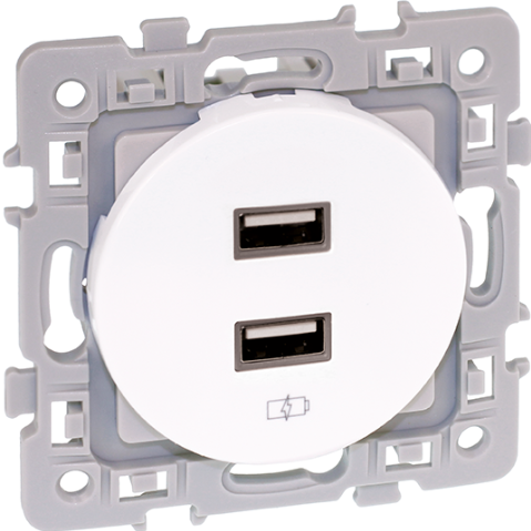 [EUR60229] PRISE CHARGEUR DOUBLE USB 5V DC SQUARE EUROHM