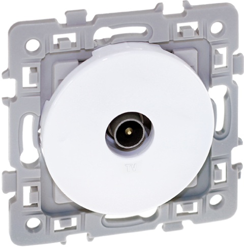 [EUR60264] PRISE TV SIMPLE 470 à 790 MHZ BLANCHE SQUARE EUROHM