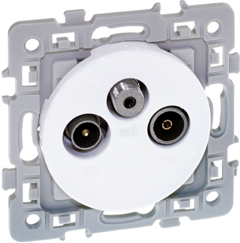 [EUR60266] PRISE TV / SAT / FM BLANCHE SQUARE EUROHM