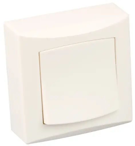 [EUR60600] INTERRUPTEUR OU VA ET VIENT AVEC SOCLE, POSE SAILLIE  BLANC EUROHM
