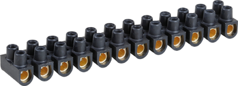 [EUR70003] BARRETTE DE CONNEXION NOIRES A PLOTS EN LAITON 10 mm² EUR'OHM