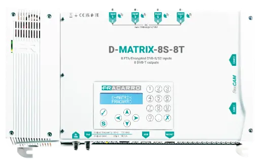 [FRADMATRIX8S8T] TRANSMODULATEUR 8 TUNER SAT 8 MULTIPLEX COFDM FRACARRO